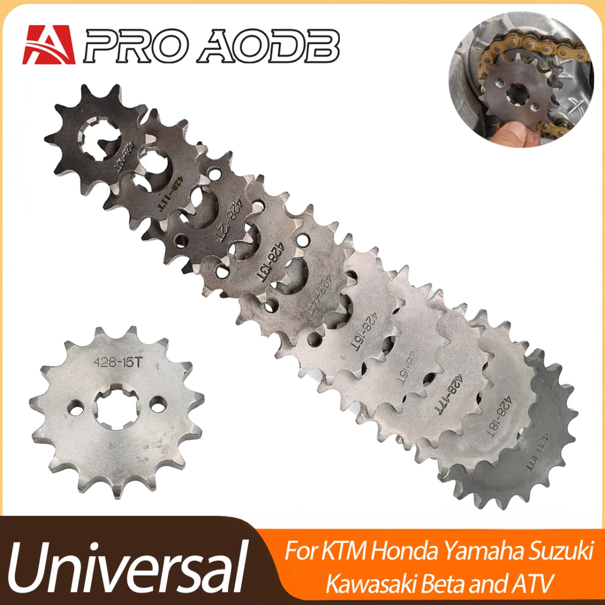 10/12/13/14/15/16/17/18/19 Tooth Front Drive Sprocket Fits 428 Chain 17mm Shaft For 110cc 125cc Motorcycle Repair Spare Parts