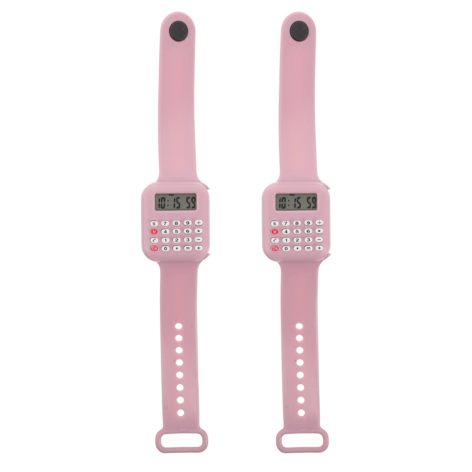 2Pcs Portable Calculator Watch for Kids Mini Digital Watch with Time Date and Arithmetic Functions Educational Child Friendly