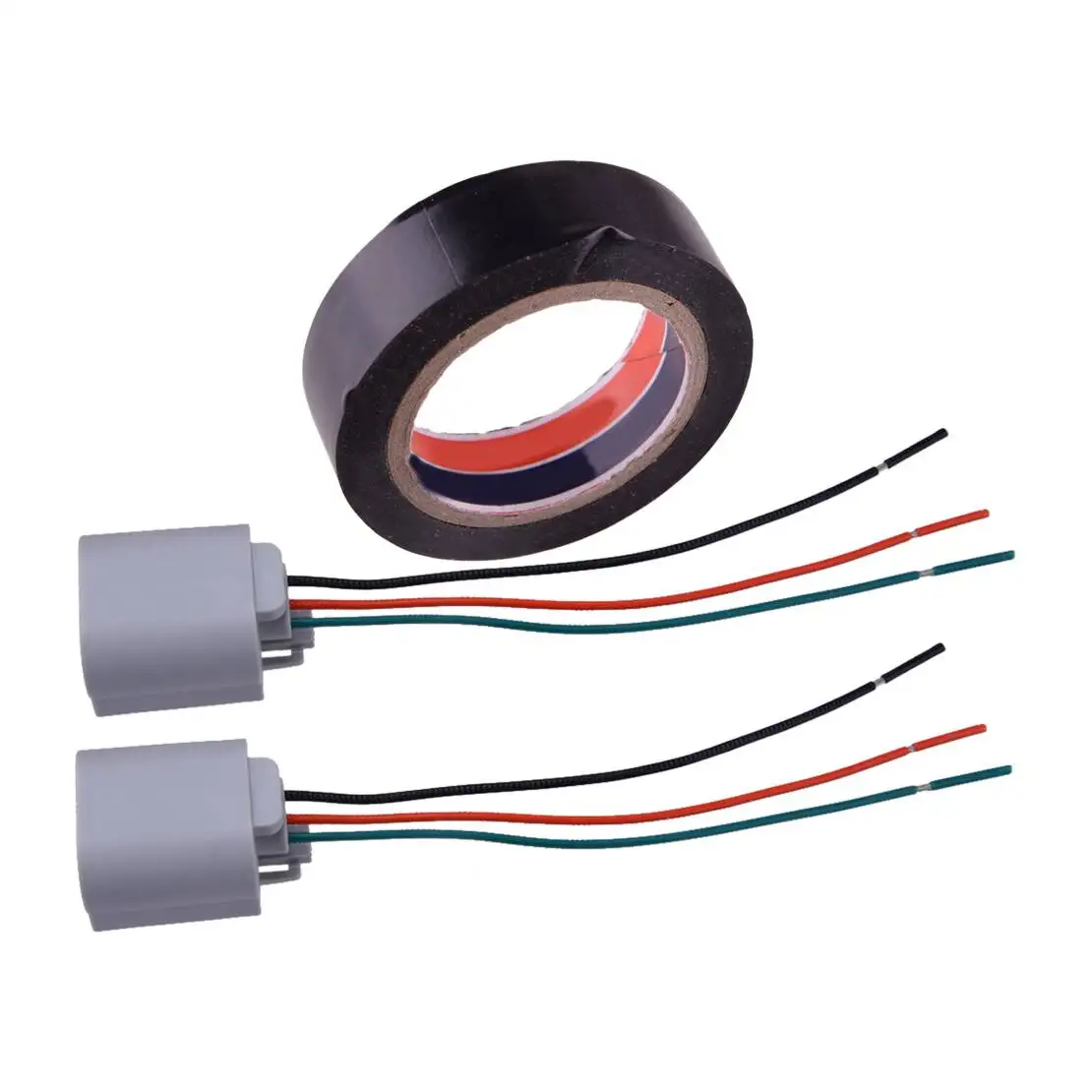CITALL 2pcs H13 9008 Headlight Connector Pigtail Wire Harness With Tape 12V 2.9A Fit for Ford F-150 2004 2005 2006 2007-2019