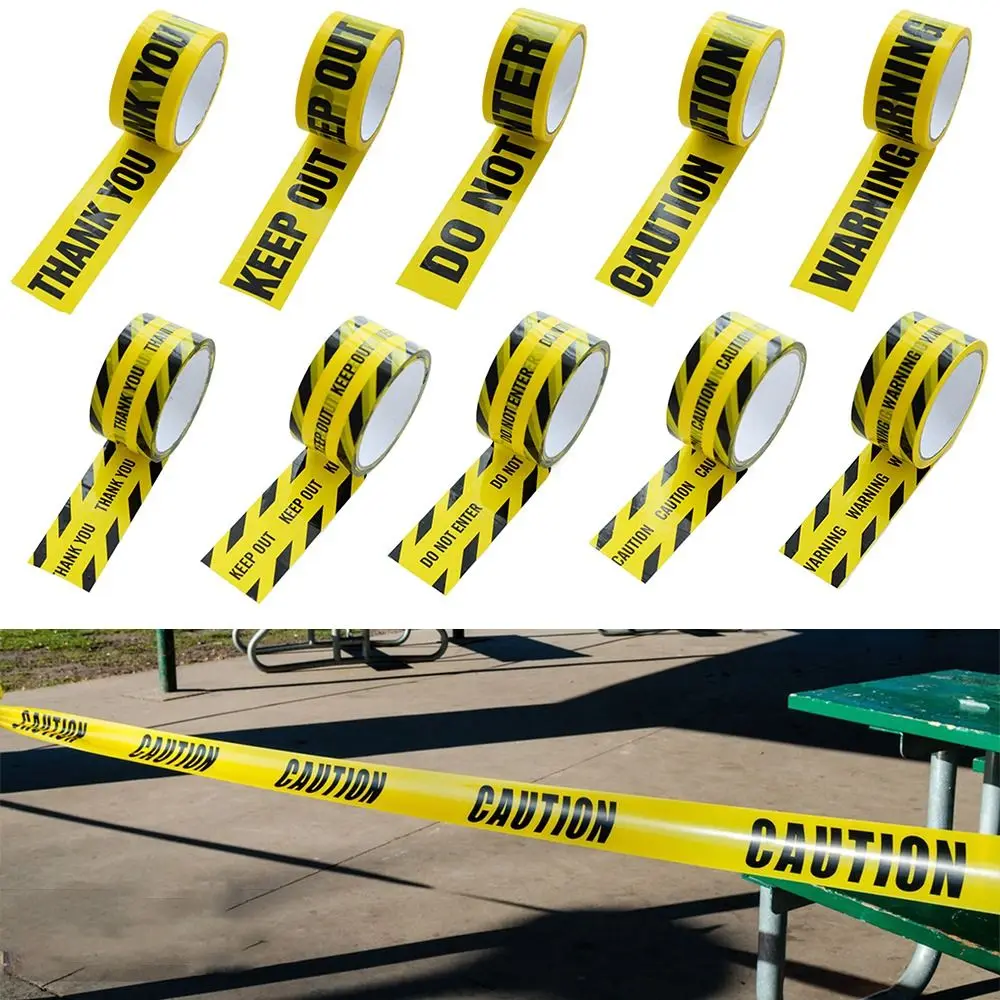 Nastro di avvertimento giallo carattere nero 4.8CM * 25M nastro di identificazione del pericolo non entrare/grazie segni nastro decorazione del partito