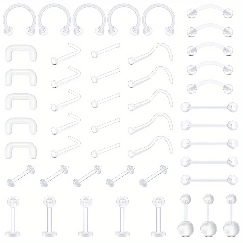 Clear Nose Ring Bioflex Stud Retainer
