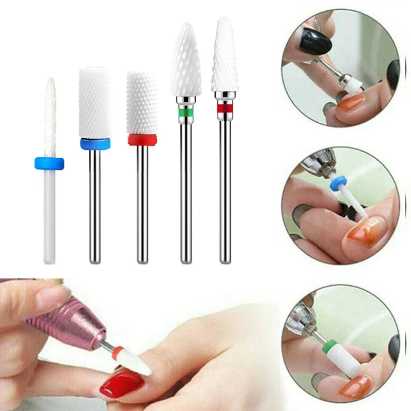 

1pc Ceramics Nails Drill Bit Gel Polish Ceramic Cuticle Remove Grinding Head Electric Grinding Machine Replaceable Drill Bit