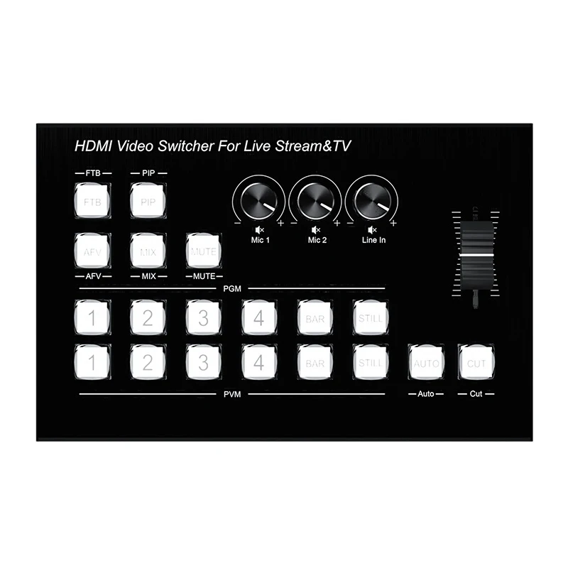 4K Video Switcher 4 Channel HDMI Multi Camera Streaming Live Production Video Mixer Switcher Broadcasting Station Type C Record