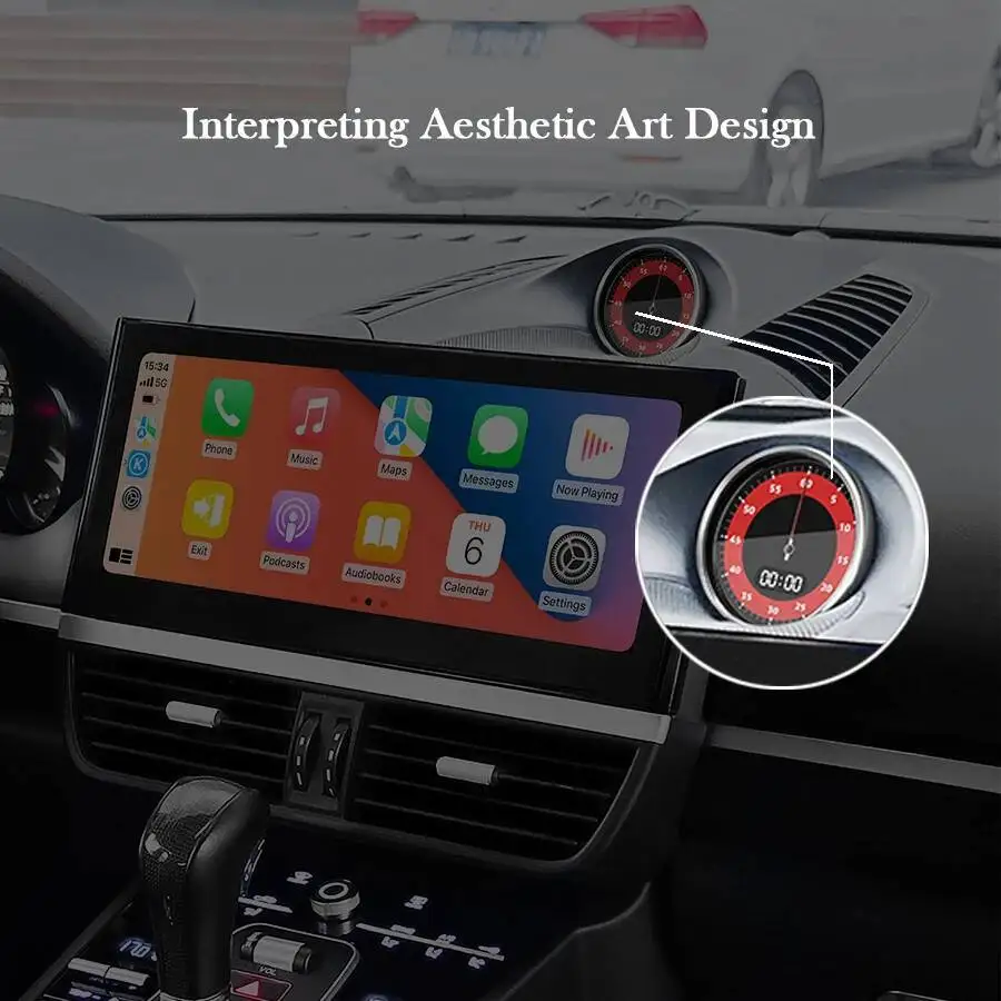 Car Sport Stopwatch For Porsche Cayenne 2010-2017 Interior Upgrade Clock Accessory New Factory Style Multifunctional LCD Chrono