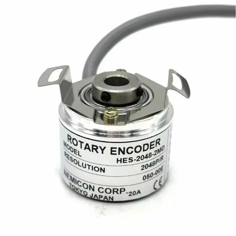 HES-2048-2MD Optical Incremental Rotary Encoder 2048PPR 5-24V 6000 RPM Phase A/B/Z 200kHz Pulse Output Built-in Switch Standard