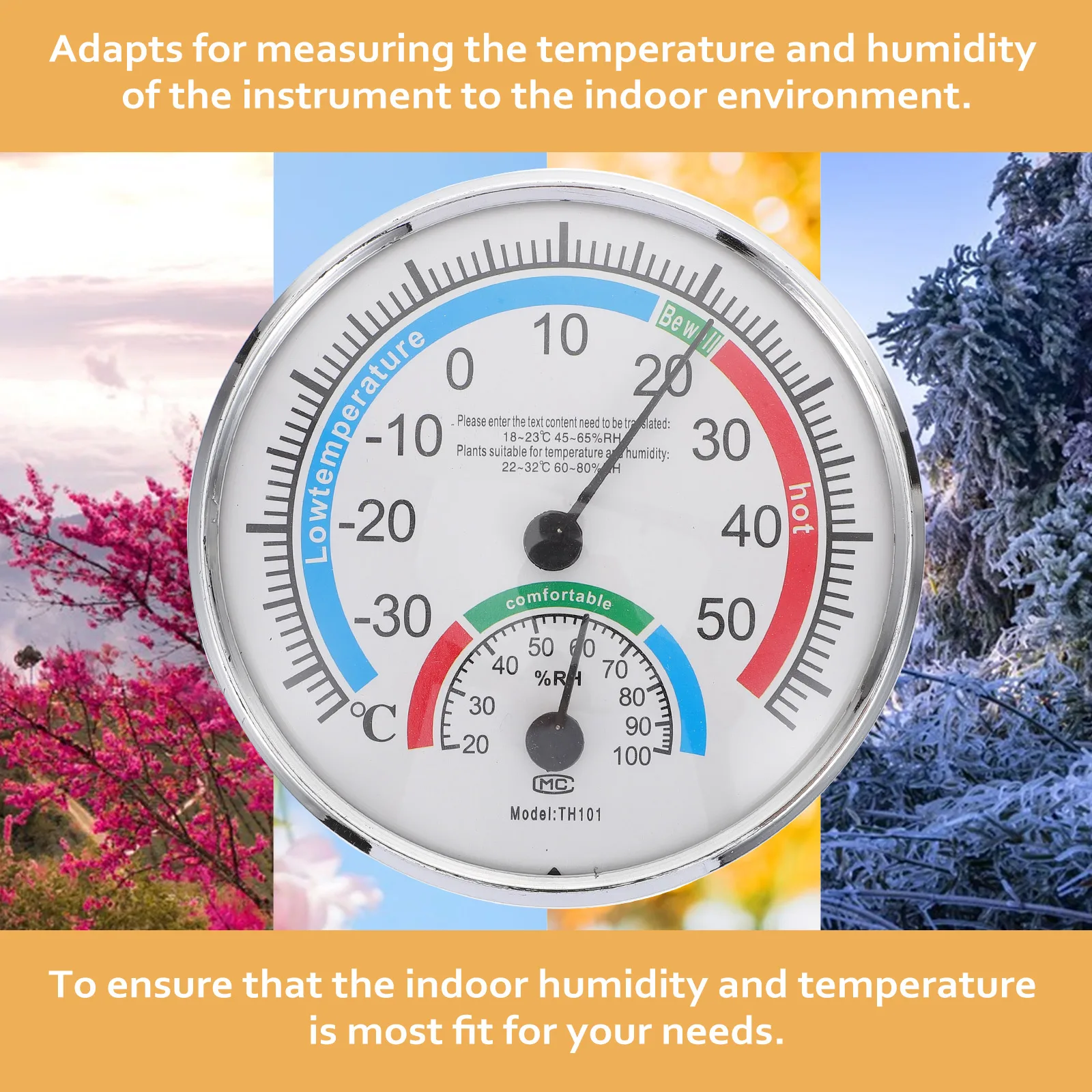 

Hygrometer Thermometer 2-In-1 High Precision Indoor Outdoor Temperature Humidity Monitor For Home Sauna Patio