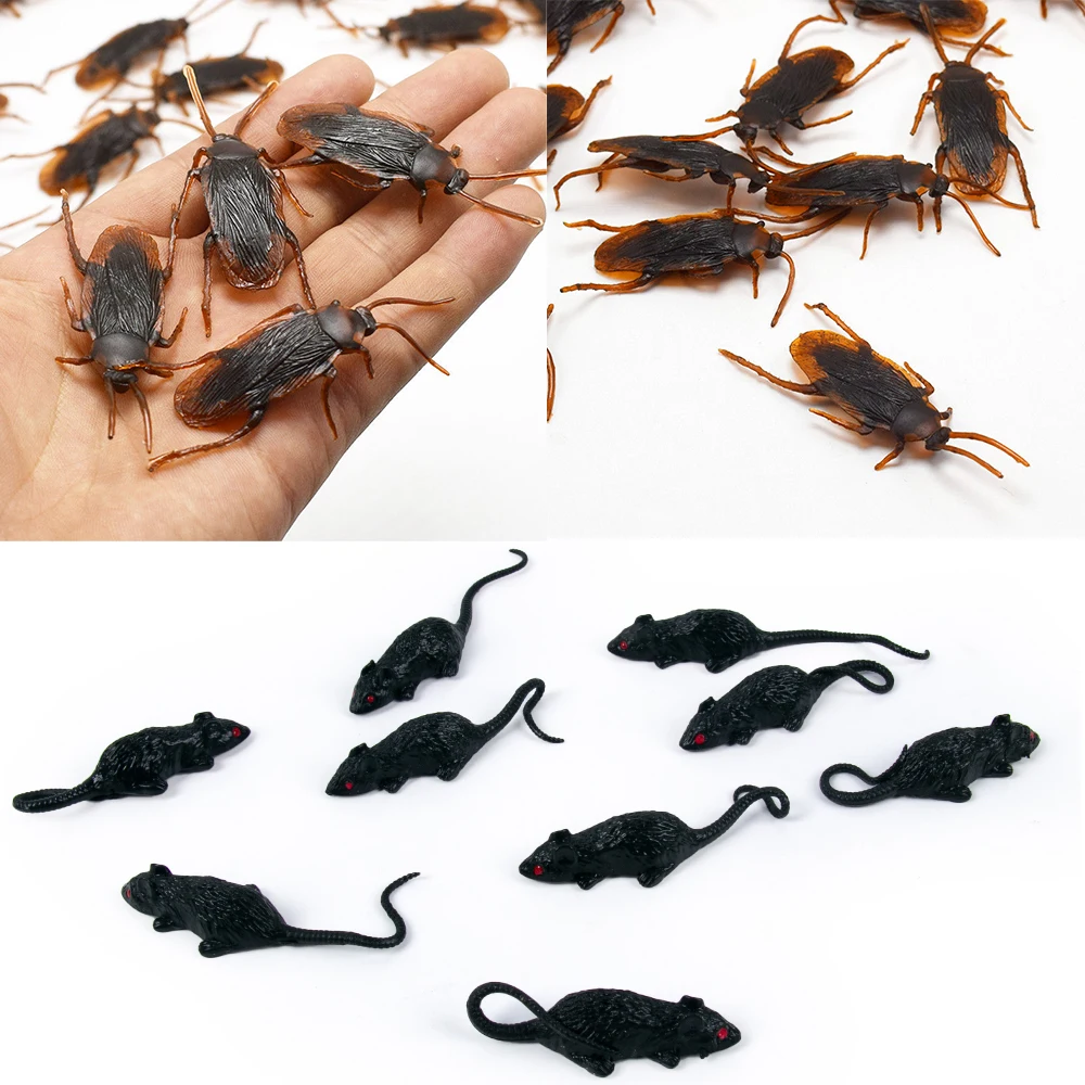 Fake Cockroach Fake Mouse Special Lifelike Model Roaches Toy Prank Funny Trick Joke Toys Halloween Tricky Props Trick or Treat