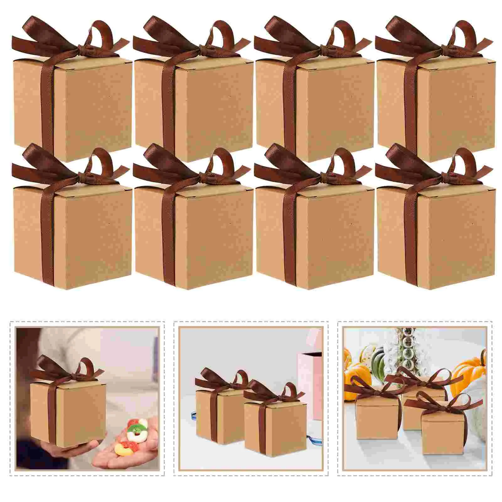 

50 Set Candy Box Cookie Wrapping Boxes Gift Paper Small For Gifts Party Favors Kraft Multi-function Candies Case