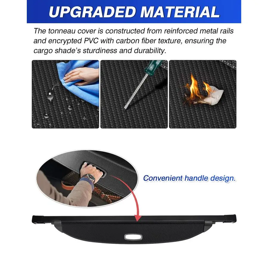 مع كيا سورينتو غطاء البضائع 2025 2024 2023 2022 2021 سورينتو غطاء صندوق السيارة قابل للسحب الأمن درع الظل غطاء ألياف الكربون T #5