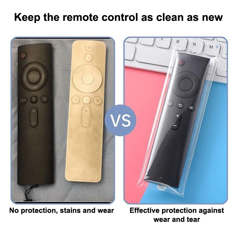 Transparent Washable PU Protective Cover; Ideal for TV, AC, Set-Top Box Remotes; Offers Splash-Proof and Dust-Proof Protection.