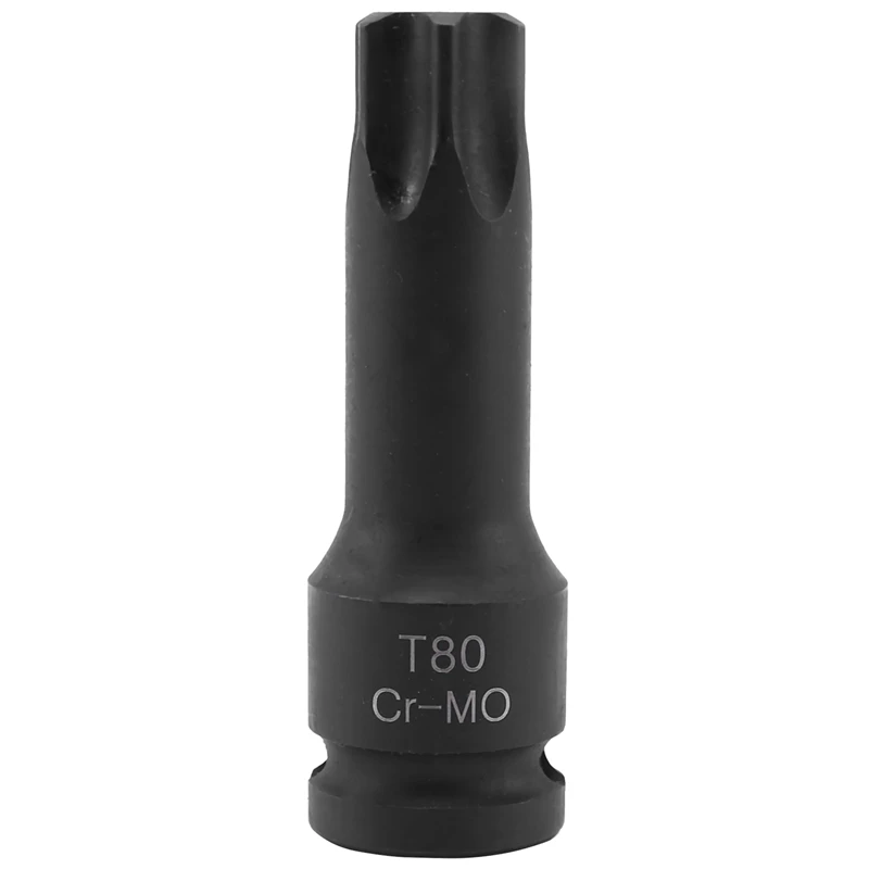 Torx Bit Star Socket 1/2Inch Square Drive 8Pcs Set T30 T40 T45 T50 T55 T60 T70 CR-MO Impact Socket Bit Tool 78Mm Long