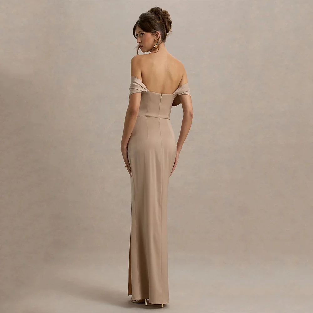 DRESS FORU Elegant Sexy Evening Dress Jersey for Floor-Length Off-the-shoulder Prom Dress Mermaid Vestidos De Fiesta Customized