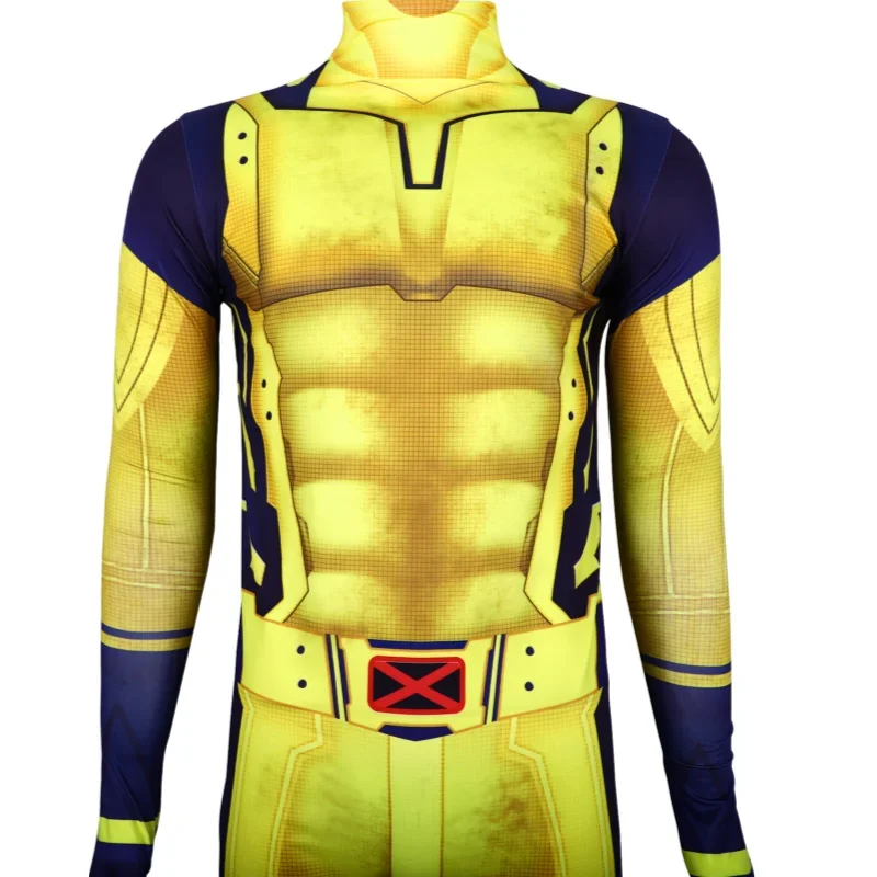 Wolverine Cosplay Kostuum James Howlett Jumpsuit Schouderpantser Set 3d Print Zentai Bodysuit Superheld Halloween Man Outfit