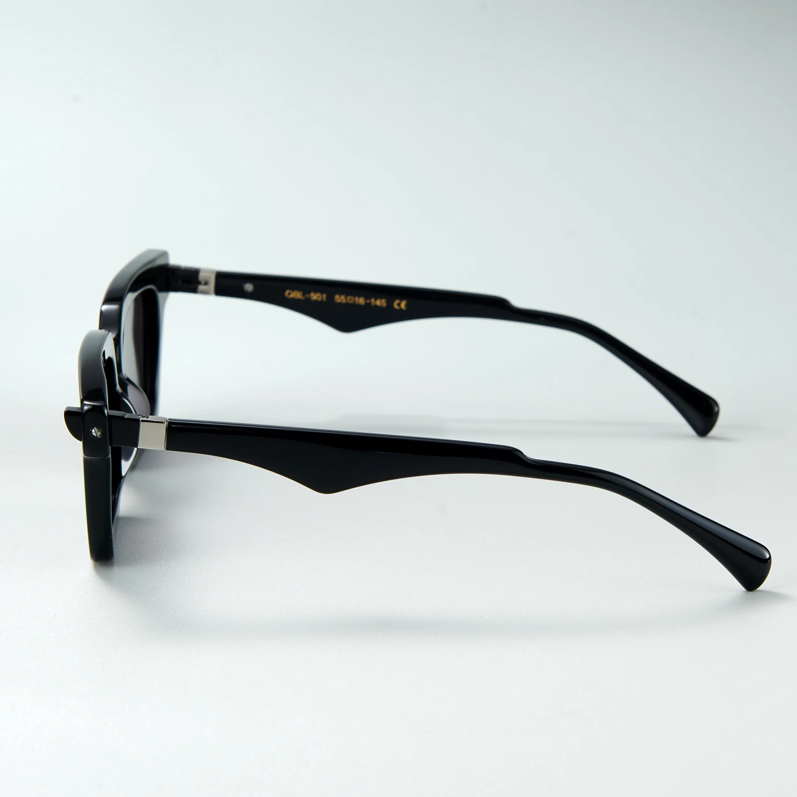 リーフタイガー 400UV 保護ファッションフルグレーレンズサングラスブライトブラック長方形ユニセックススクエアシェード RET-901