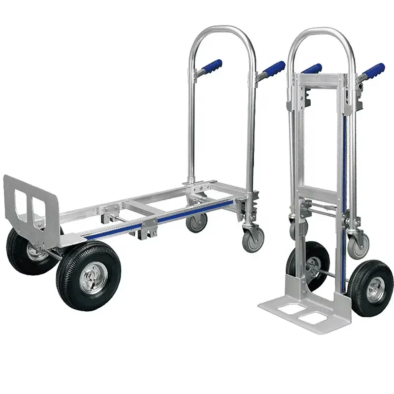 Industrial Heavy Duty Aluminum Folding Trolley 4 Wheel Platform Cart for Warehouse Storage OEM Service Durable Hand Truck 4