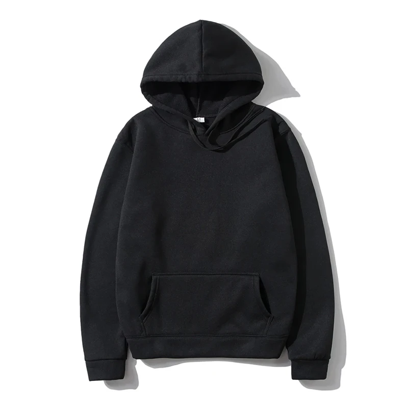 Autumn fashion loose tops solid colour hooded polyester men\'s sweatshirt simple casual