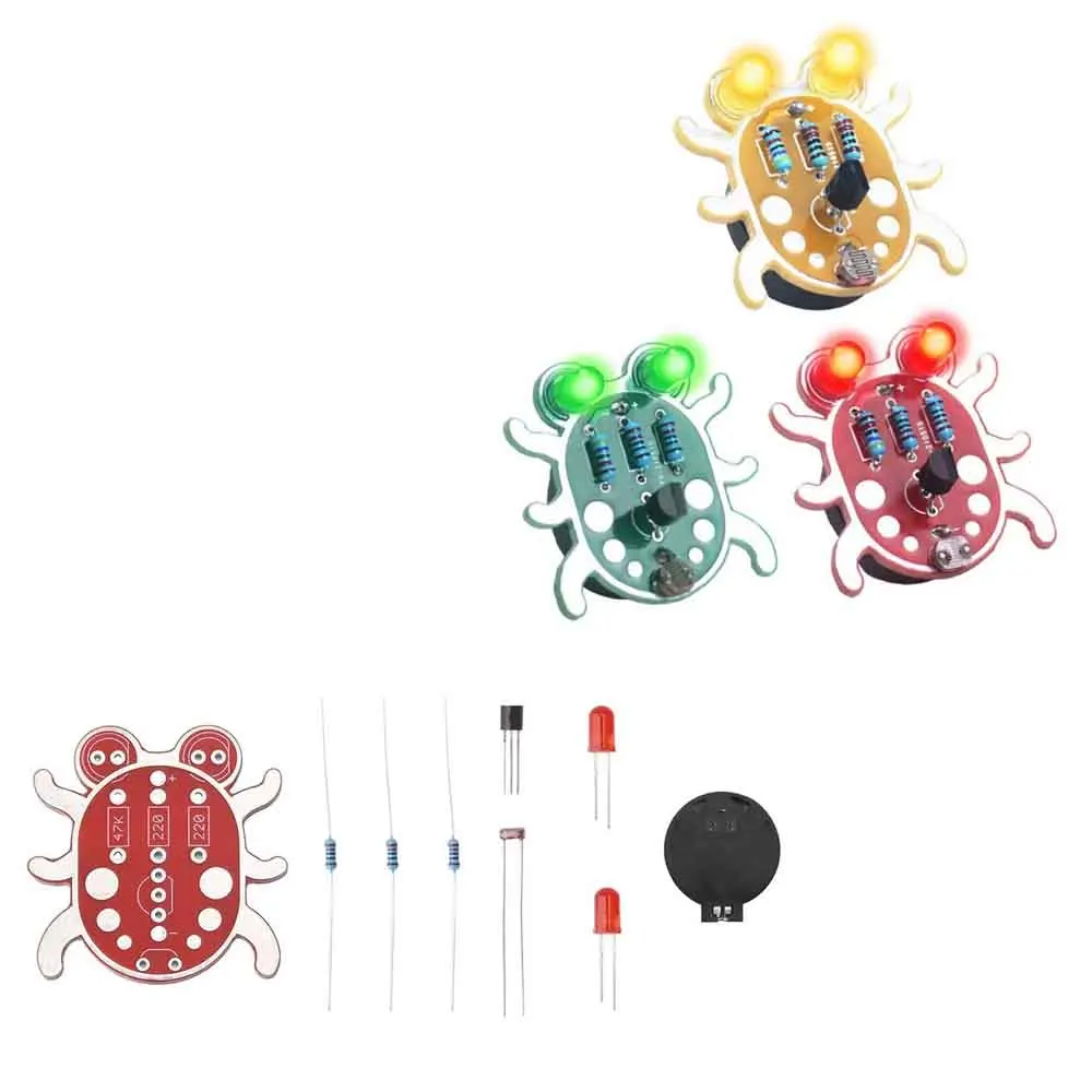 LED Electronic DIY Soldering Kit Beetle‑Shape Multicolor SMD Components Practice Module for Beginner Learning Welding Training