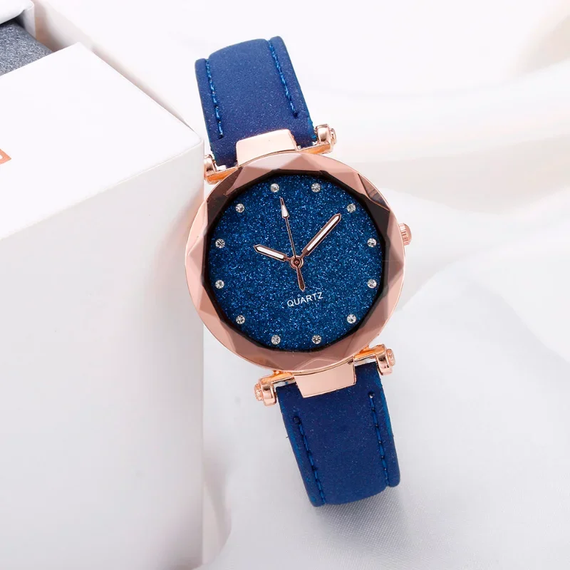 Ladies Fashion Korean Rhinestone Rose Gold Quartz Watch Female Belt Watch Women\'s Watches Fashion Clock Watch Women Watches #vk