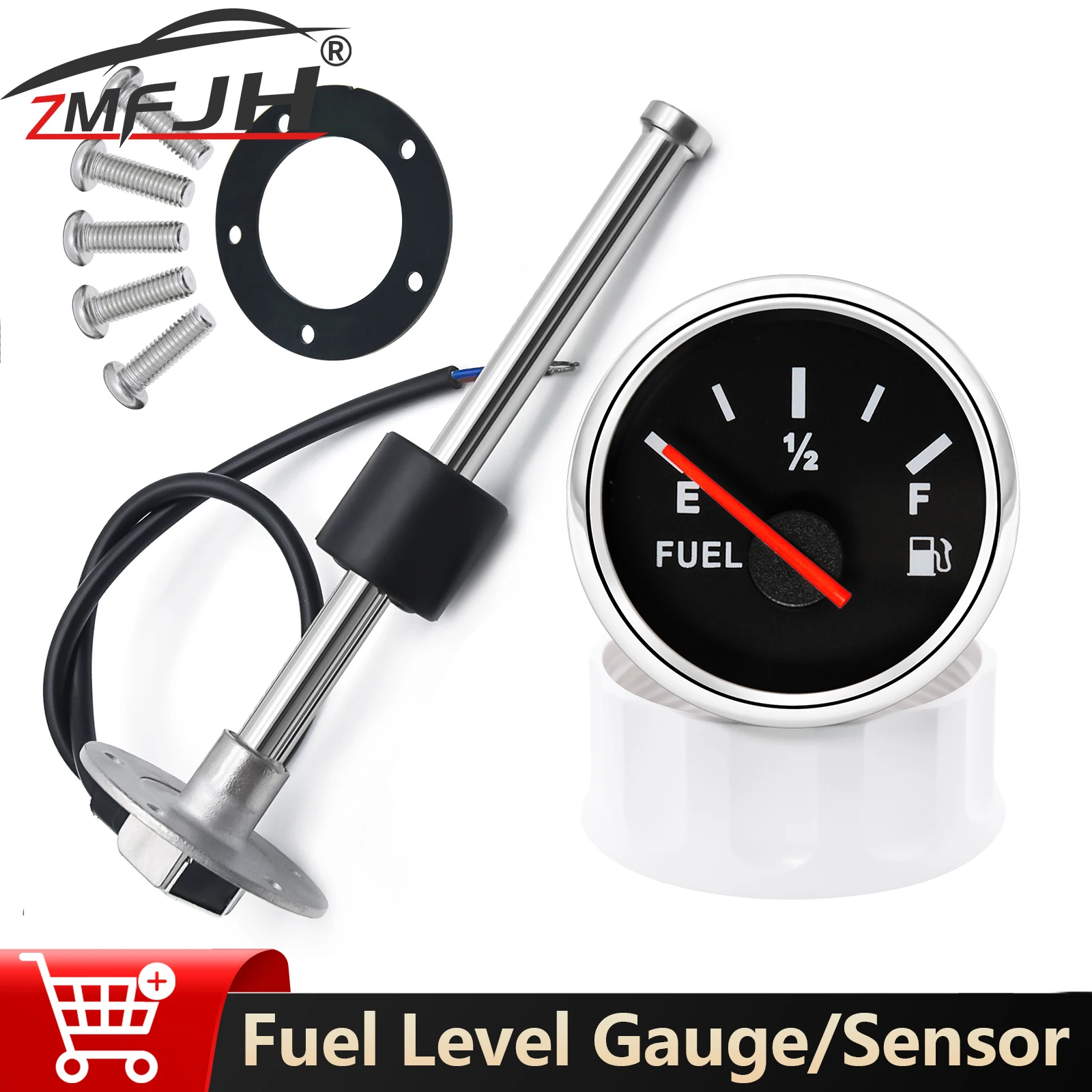 

52mm Fuel Level Sensor 0-190ohm Fuel Tank Meter Indicator Fuel Sending Unit 100~500mm Fuel Gauge Sensor For Marine Boat Car
