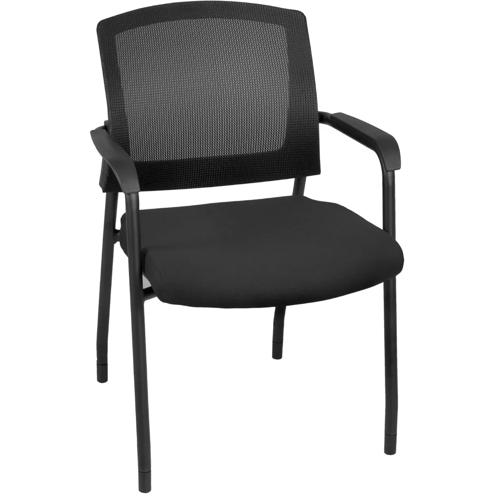 كرسي Knight الشبكي متعدد الأغراض - كرسي ضيوف مريح مكدس مع مقعد مبطن ومساند للذراعين للمكتب وغرفة الاجتماعات،