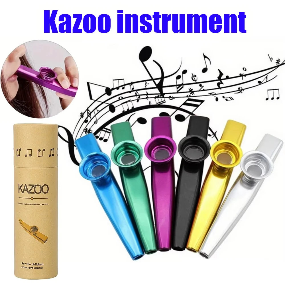 Nuevo Kazoo de Metal ligero portátil para principiantes instrumento de flauta amantes de la música instrumento de viento de madera buen compañero para guitarra