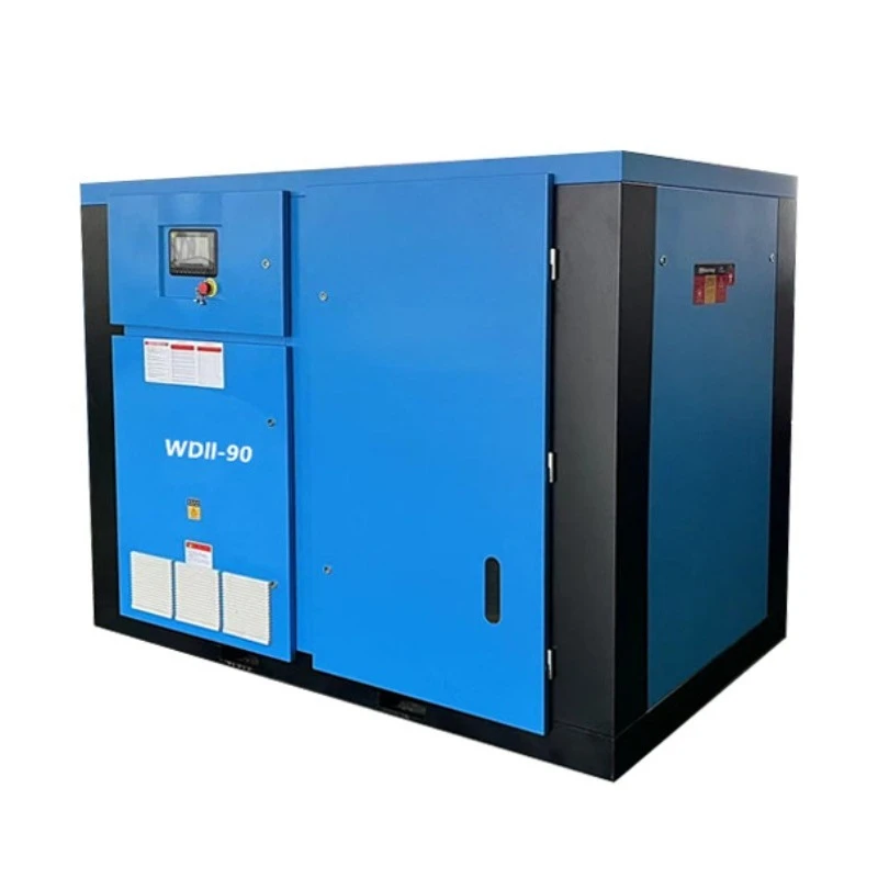 Power frequency two-stage screw air compressor, small industrial air compressor compression equipment air pump