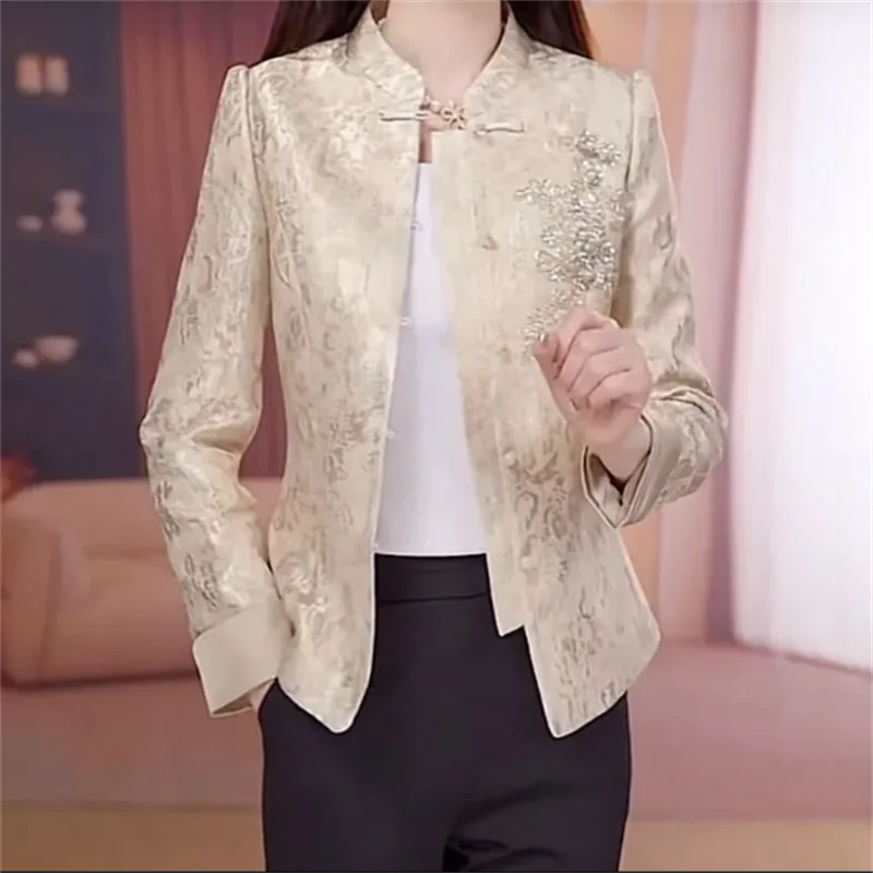 High End Suits Coat Women's Blazers Chinese style Retro Coats Casual Spring Autumn Woman Clothes Coats Short Outwear Jacket