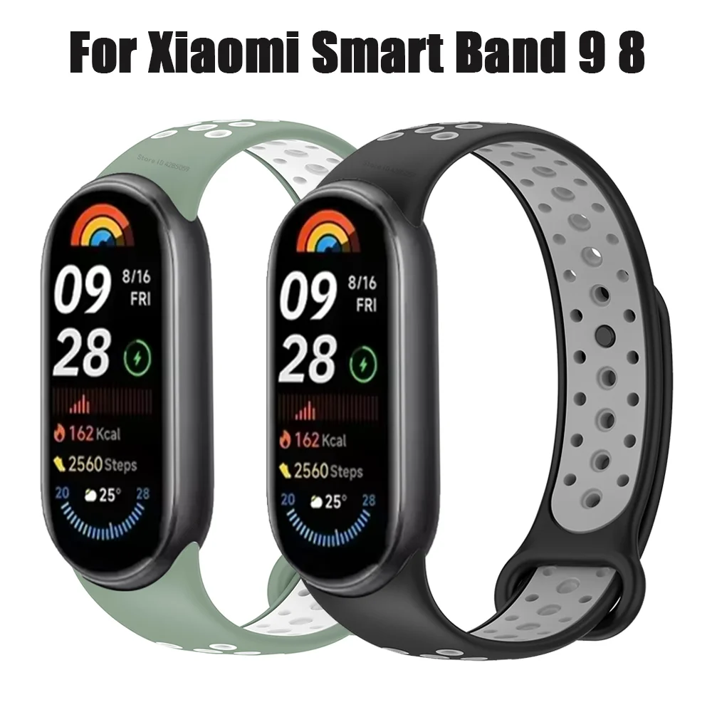 Correa de silicona para Xiaomi Mi Band 8, pulsera de silicona para reloj inteligente, accesorios deportivos