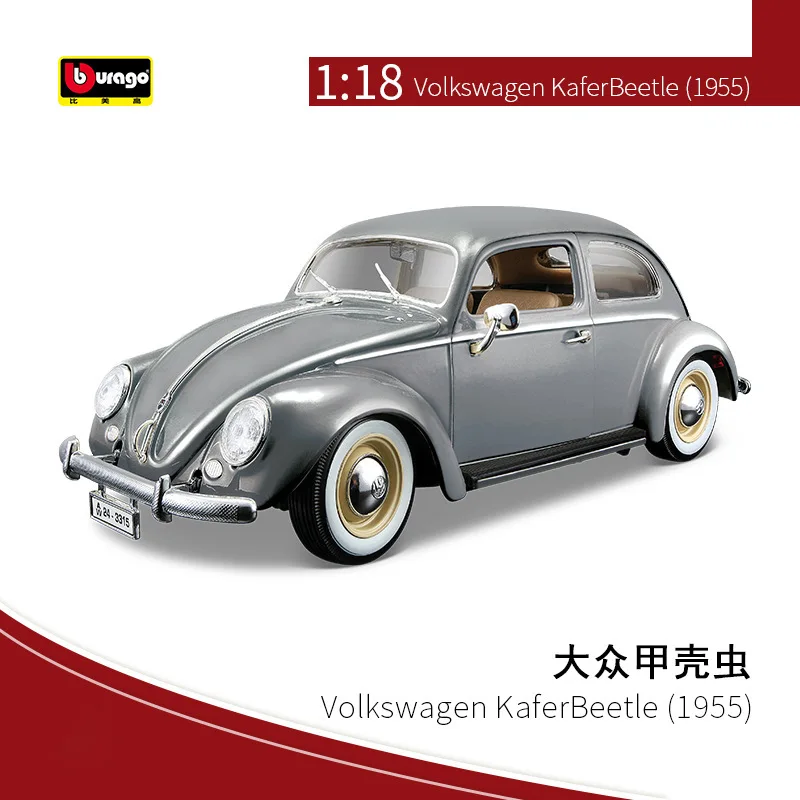 

Коллекционная модель автомобиля Bburago из сплава, масштаб 1:18, модель Volkswagen Beetle, украшение для коллекции, игрушка для мальчиков