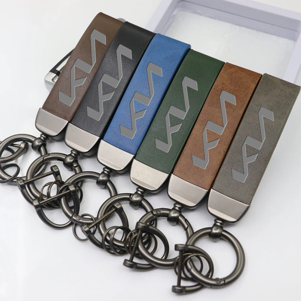 Vintage PU Leather Keychain with Zinc Alloy Keyring for Kia Rio, Ceed, Sportage, Cerato, Soul, Sorento, K2, K5, Optima