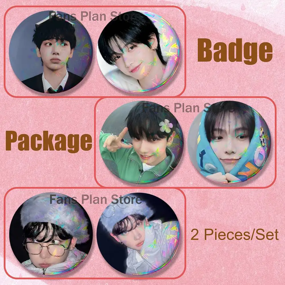 Singer M-Myung J-Jaehyun 2-piece Set Pins Backpack Clothes Jewelry Accessories Round Brooch Button Badge Fans Collection Gifts