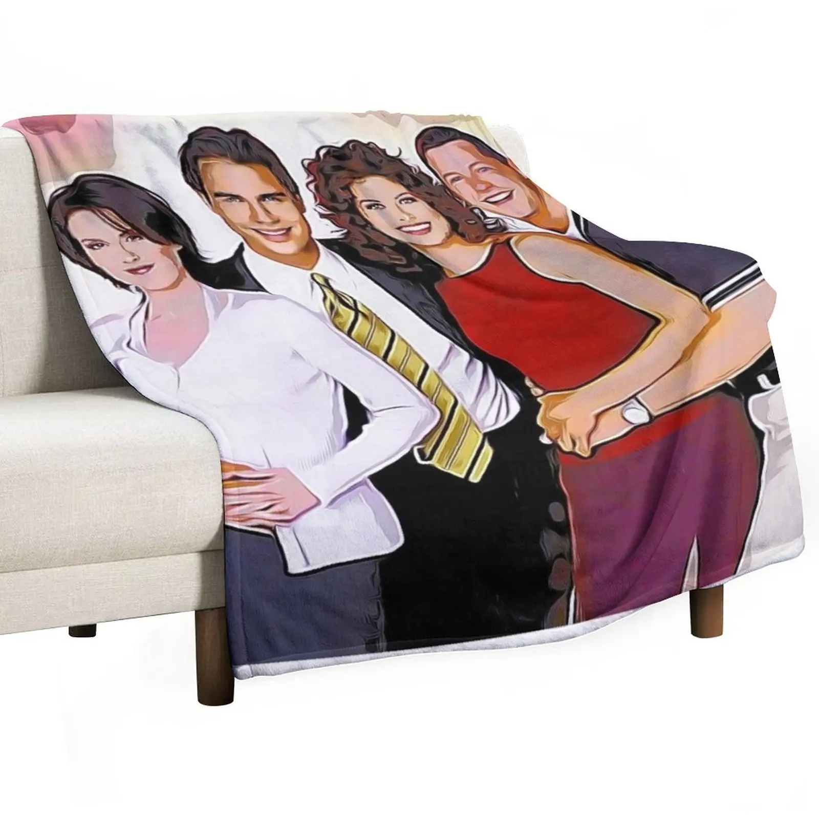 Will & Grace Throw Blanket Sofas Hairy manga cosplay anime Picnic Heavy Blankets