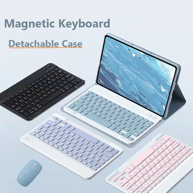 

for Lenovo Tab P12 12.7inch 2023 Magnetic Case with Mouse Bluetooth Keyboard for Xiaoxin Pad Pro 12.7 PU Leather Shell Case