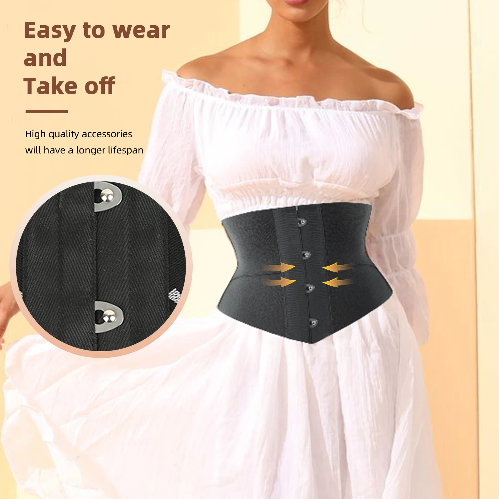 Fashions Tummy Control Corset Belt Steel Bone Quick On/Off Waist Trainer