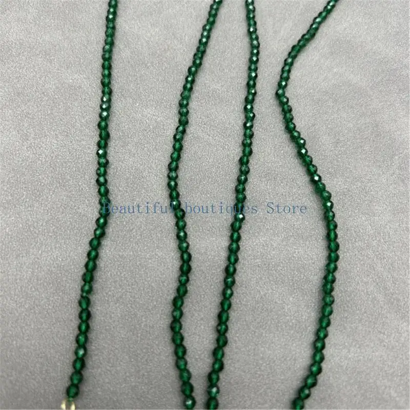 

U4LF Double Strand Green Crystals and Cultured Pearls Necklace Comfort Fit Designs for Everyday Elegant