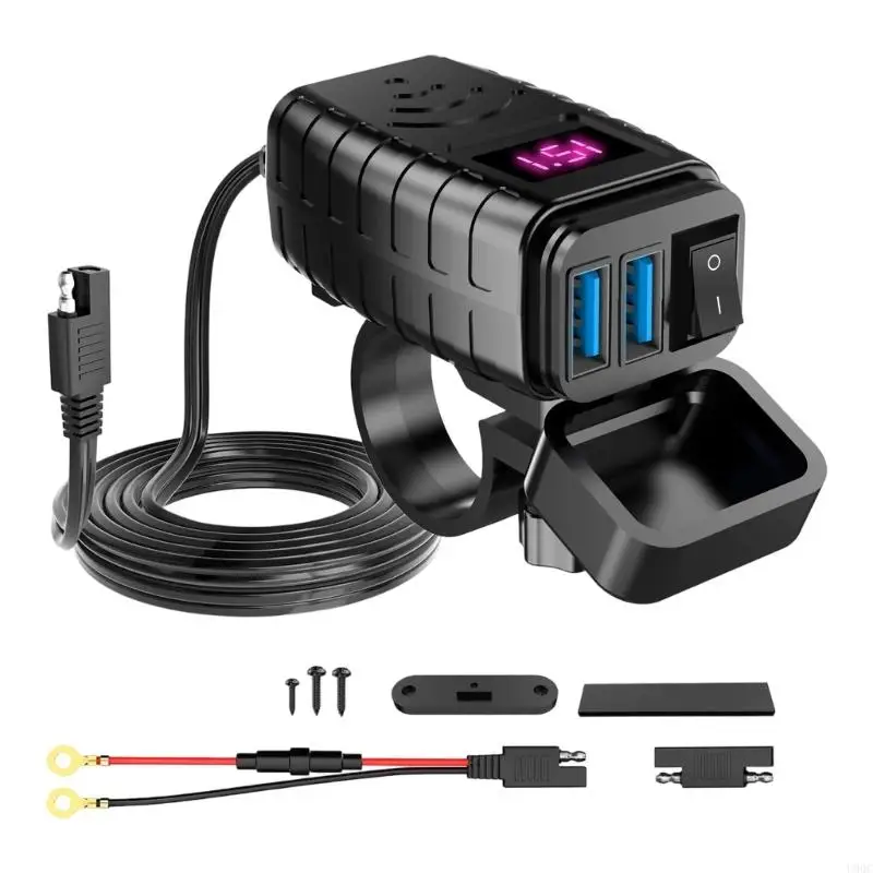 2025 New Power Switches Easy Installation Motorbike Accessories Double Port QC3.0 Chargers