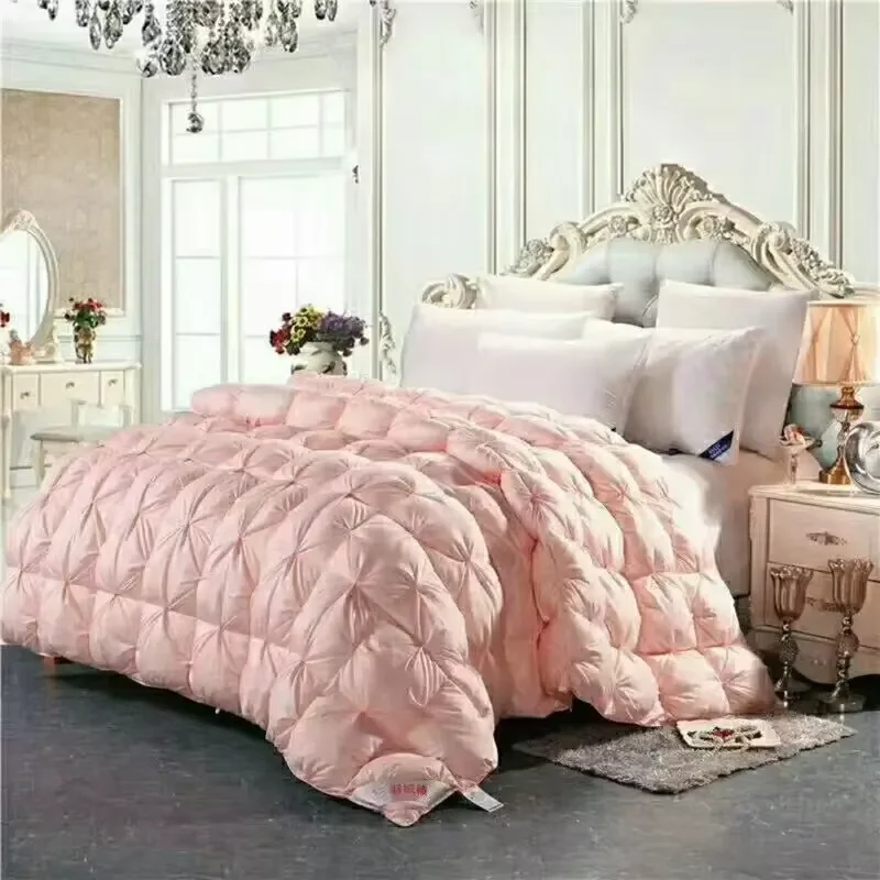 

90% White Goose Down Quilt Soft Goose Down Comforter Duvet Winter Blankets Feather Bed Quilted Blanket Single Double King Bed 이불