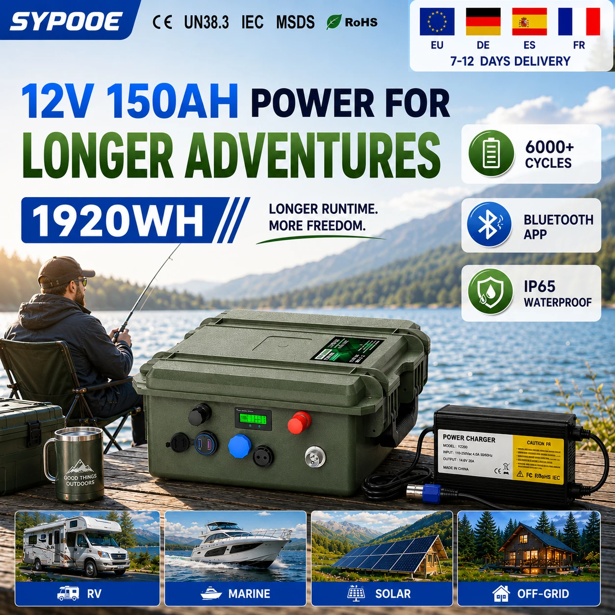 Fish Finder Battery - Lifepo4 Batarya 12V 50AH 100AH 150AH