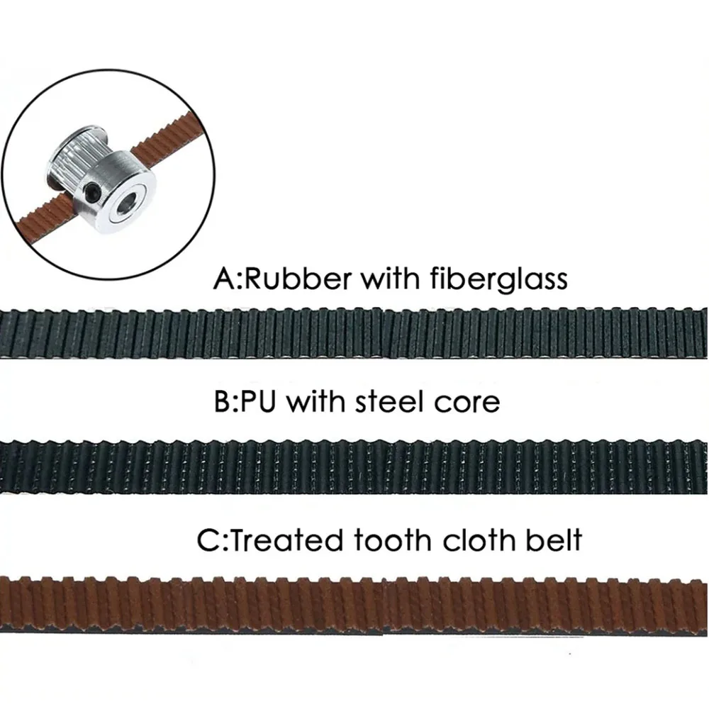 PU With Steel Core & Rubber Fiberglass GT2 6mm Open Timing Belt 2/5/10M 2GT Belt for Reprap 3D Printer Replacement Accessories