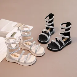 Sommer Kinder Mädchen Gladiator Sandalen Strass Kristall Prinzessin Solf Schuhe rutsch feste atmungsaktive Mode Kinder Sandalen Mädchen