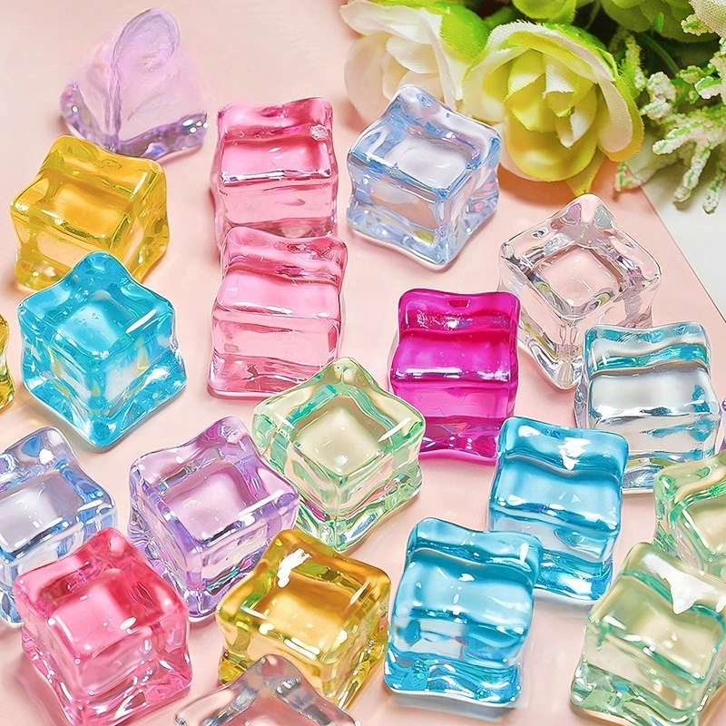 

8 pieces of mixed color decorative fake ice cubes, square ice cubes, perfect for photography props, similar to stones, perfect for display in fish tanks