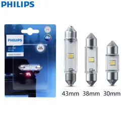 Philips LED C5W 30mm 38mm 43mm Festoon Fest Light Ultinon Pro3000 6000K Cool White Car Plate Side Interior Read Door Lamp 1x