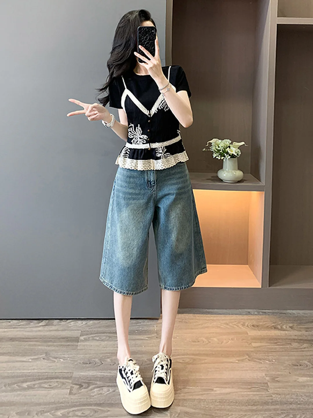 la-chapelle-decontracte-faion-ensemble-femmes-ete-2025-nouveau-design-super-ular-sens-haut-jean-pantalon-coton-ort-sve-rond-ne