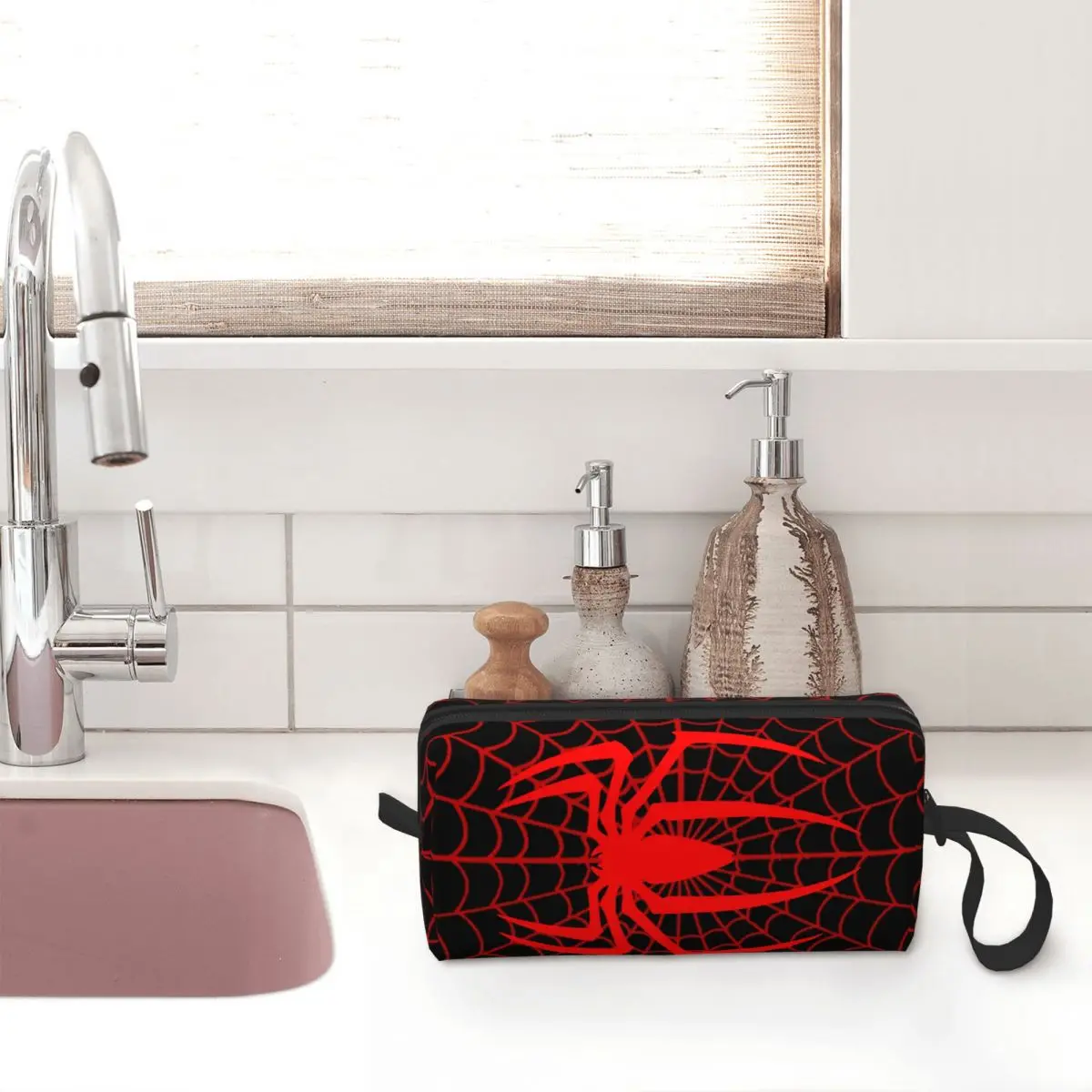 Custom Spiderman Cartoon Superhero Makeup Bag Women Travel Cosmetic Organizer Kawaii Storage Toiletry Bags