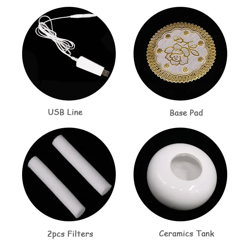 Sen Mới Máy Tạo Độ Ẩm Không Khí Thơm Khuếch Tán Cho Nhà Văn Phòng Tập Yoga Tinh Máy Khuếch Tán Tinh Dầu Mini USB Gốm Sứ Phun Sương Tạo