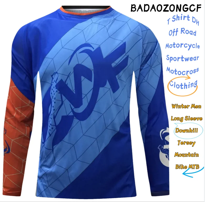 

Winter Men Long Sleeve Downhill Jersey Mountain Bike MTB T Shirt DH Off Road Motorcycle Sportwear Motocross Clothing