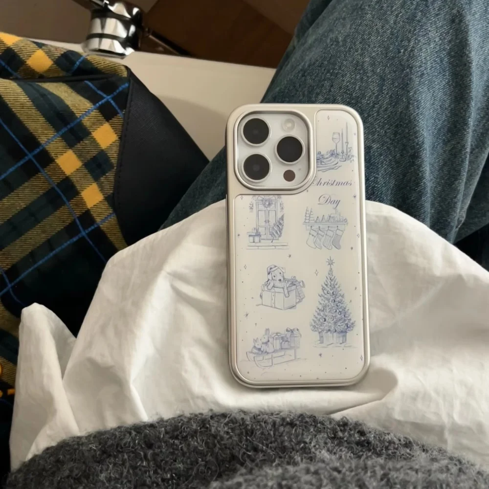 عيد الميلاد رسم الشتاء فيبي مطلي الراتنج الصب جراب هاتف آيفون 17 الهواء 16 برو ماكس 15 14 زائد 13 12 11 الغطاء الخلفي