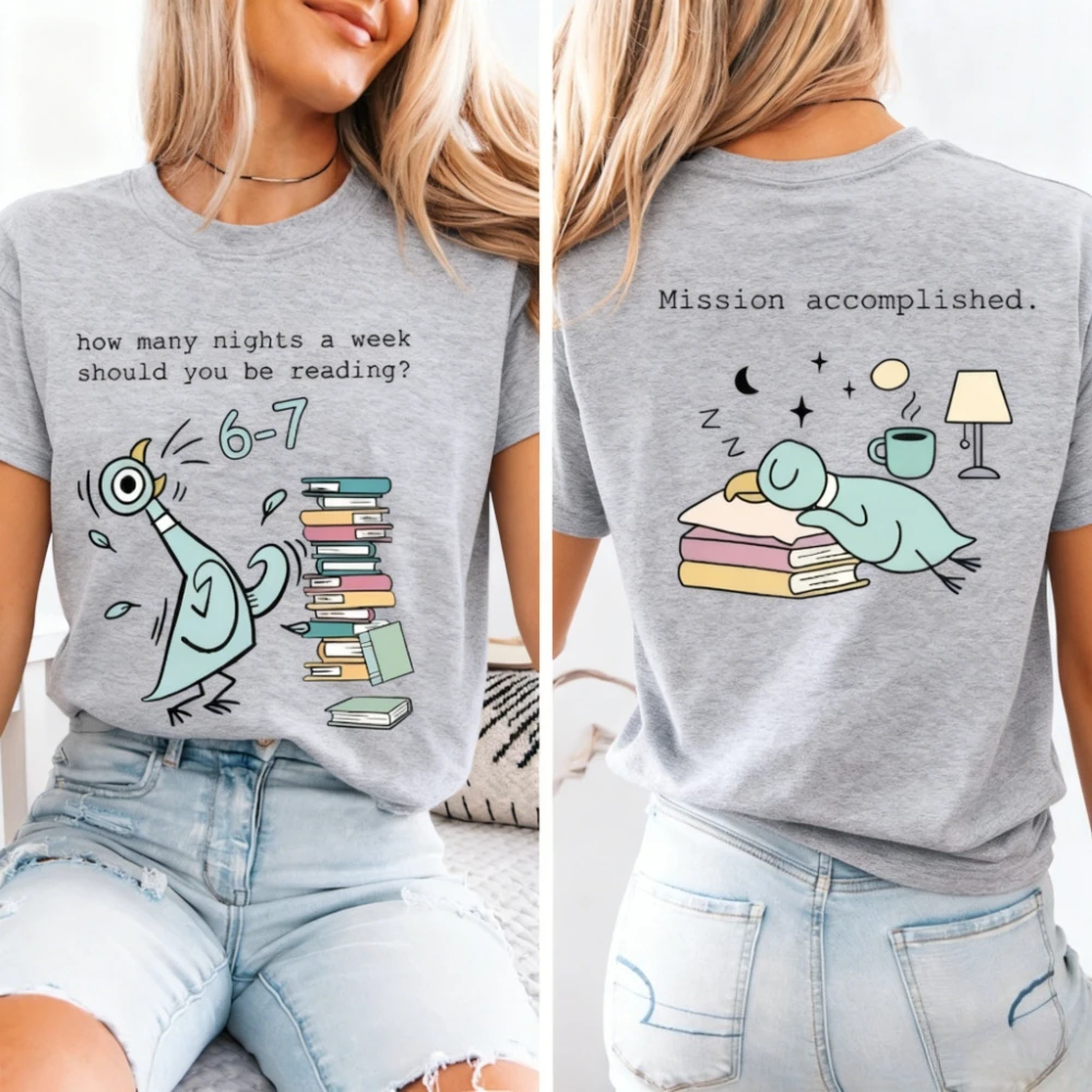 كم ليال في الأسبوع يجب أن تكون قراءة 6-7 البلوز رياض الأطفال المعلم هدية قميص التصميم الإبداعي المرأة تي شيرت غير رسمي