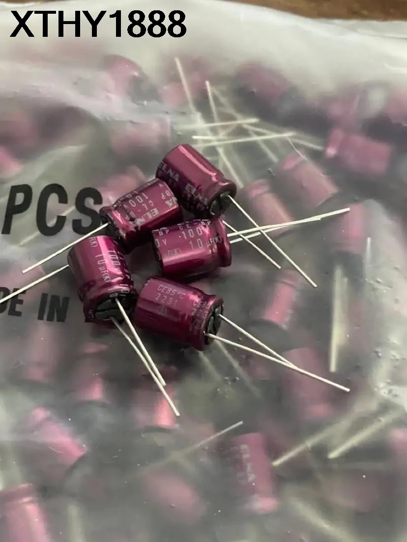 

5PCS 10UF 100V Japan Ina purple red robe capacitor 100V10UF 10*12.5 RBD BP non-polar