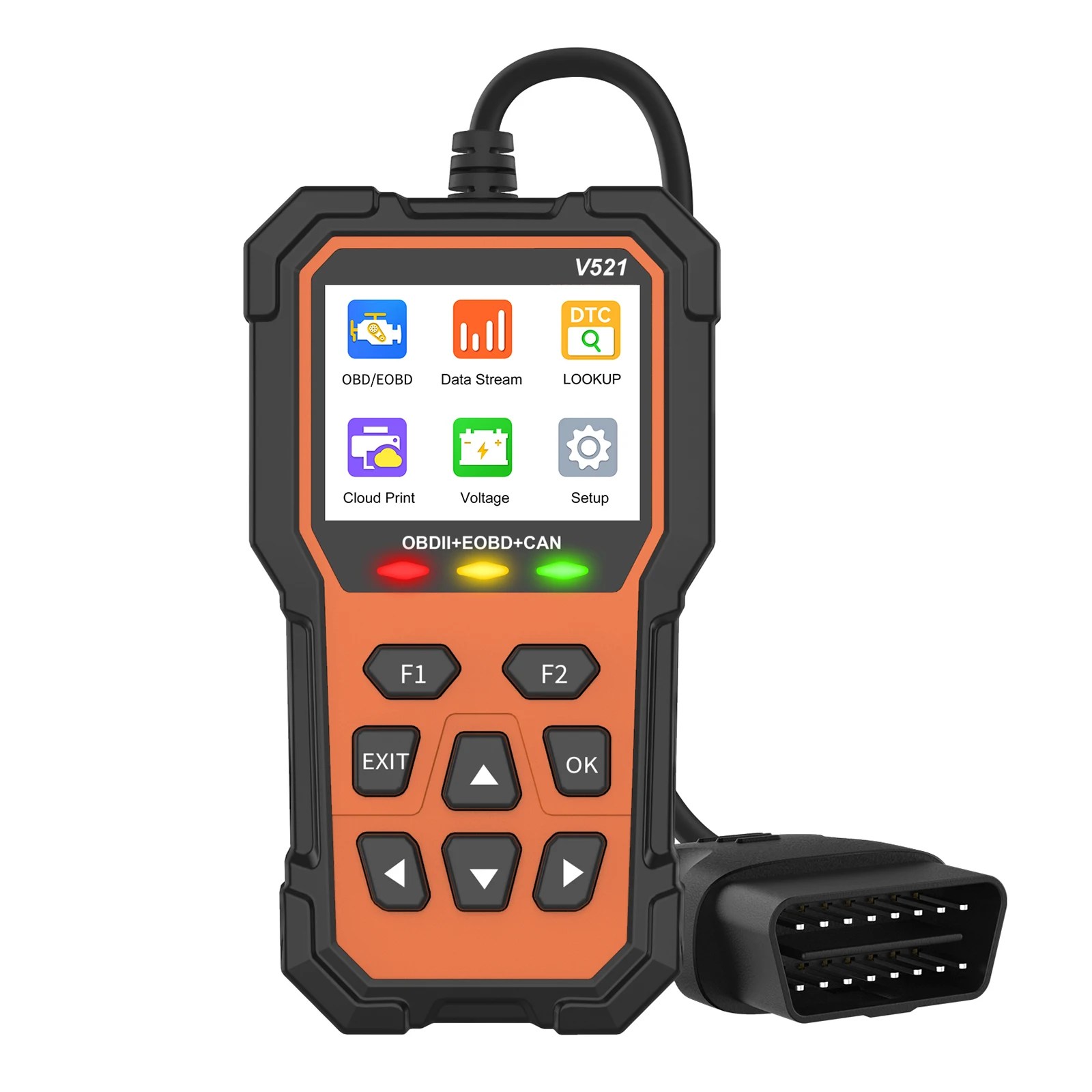 OBDII Scanner Live Data Professional Mechanic Diagnostic Code Reader Tool For Check Engine Light Cloud Printing All Vehicles